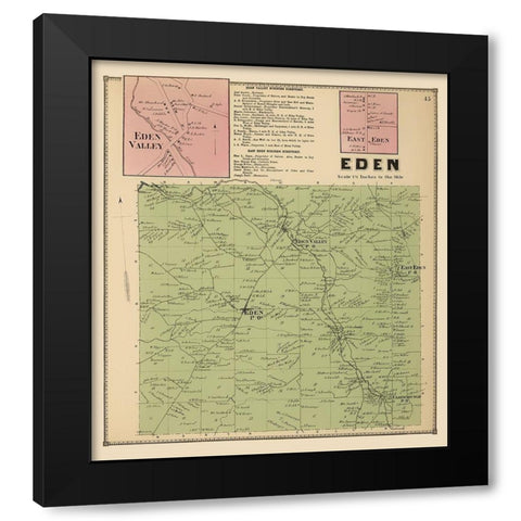 Eden New York Landowner - Stone 1866 Black Modern Wood Framed Art Print with Double Matting by Stone