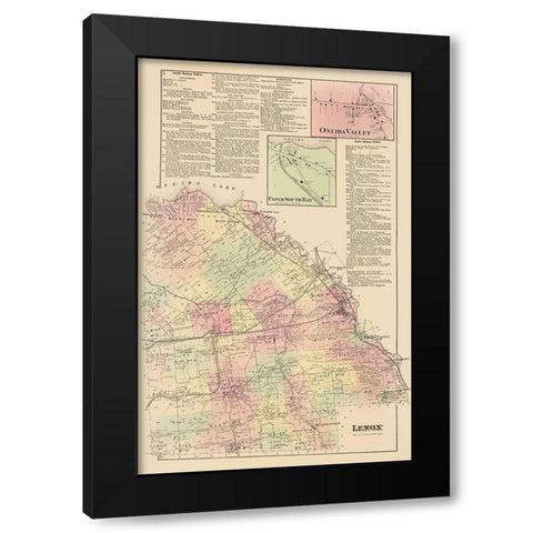 Lenox New York Landowner - Whitman 1875 Black Modern Wood Framed Art Print with Double Matting by Whitman