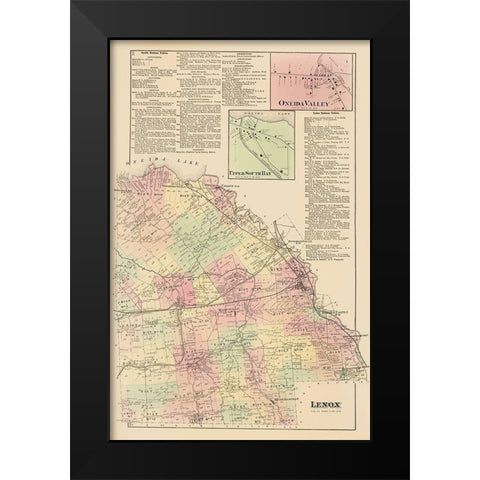 Lenox New York Landowner - Whitman 1875 Black Modern Wood Framed Art Print by Whitman