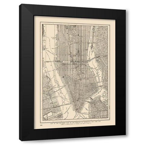 Lower Manhattan - Reynold 1921 Black Modern Wood Framed Art Print with Double Matting by Reynold
