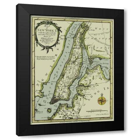 New York New York - Kitchin 1778 Black Modern Wood Framed Art Print with Double Matting by Kitchin