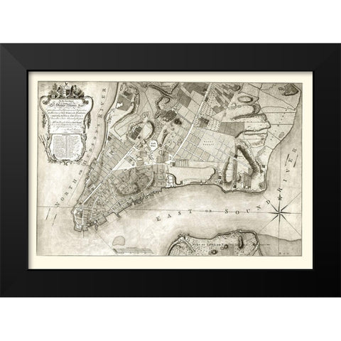 New York New York Planning - Ratzen 1767 Black Modern Wood Framed Art Print by Ratzen