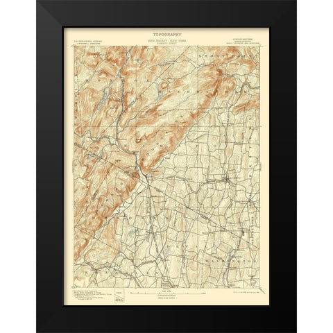 Ramapo New York New Jersey Quad - USGS 1893 Black Modern Wood Framed Art Print by USGS