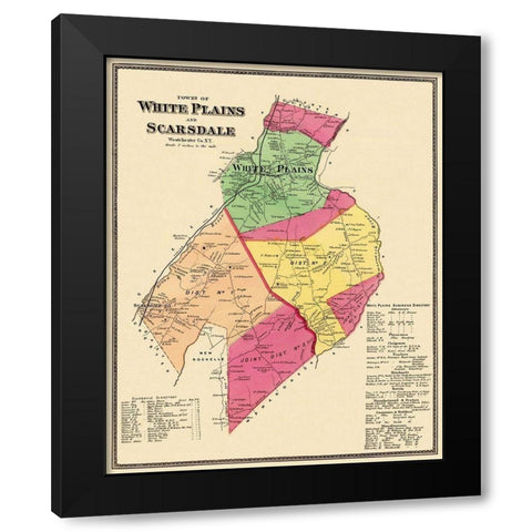 White Plains, Scarsdale New York Landowner Black Modern Wood Framed Art Print by Beers