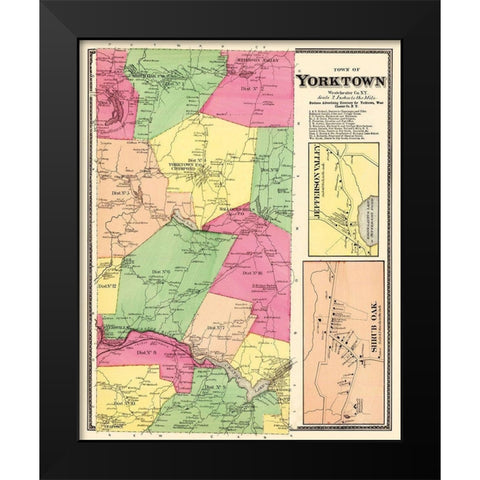 Yorktown New York Landowner - Beers 1868 Black Modern Wood Framed Art Print by Beers