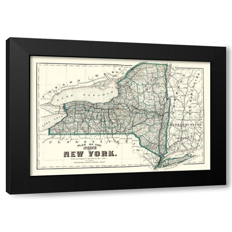 New York Planning - 1873 Black Modern Wood Framed Art Print by Unknown