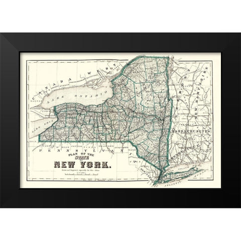 New York Planning - 1873 Black Modern Wood Framed Art Print by Unknown