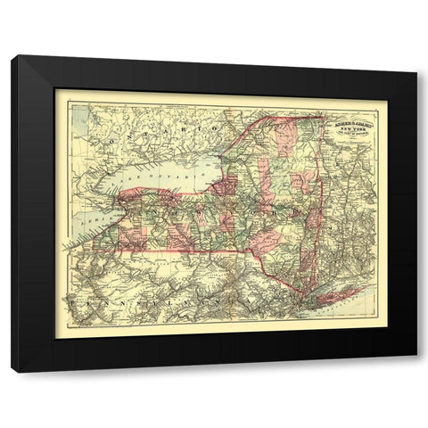 New York - Asher 1871 Black Modern Wood Framed Art Print by Asher