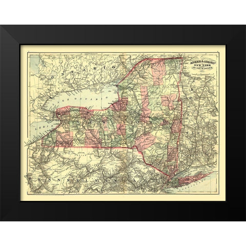 New York - Asher 1871 Black Modern Wood Framed Art Print by Asher