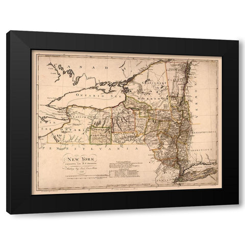 New York - Bohn 1799 Black Modern Wood Framed Art Print by Bohn