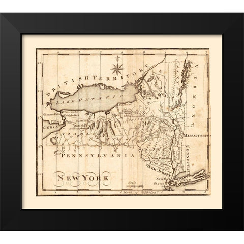 New York -1795 Black Modern Wood Framed Art Print by Unknown