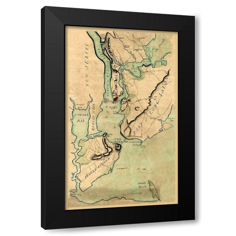 New York -1780 Black Modern Wood Framed Art Print by Unknown