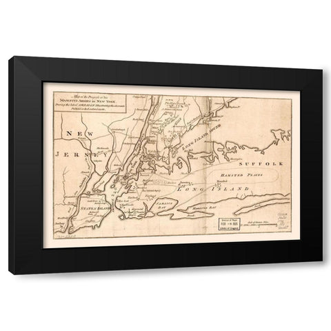 New York -1776 Black Modern Wood Framed Art Print by Unknown