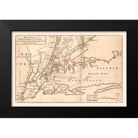 New York -1776 Black Modern Wood Framed Art Print by Unknown