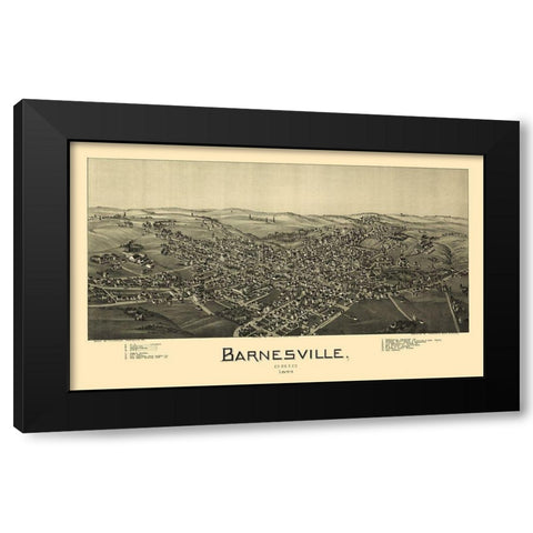 Barnesville Ohio - Fowler 1899 Black Modern Wood Framed Art Print by Fowler