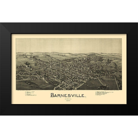 Barnesville Ohio - Fowler 1899 Black Modern Wood Framed Art Print by Fowler