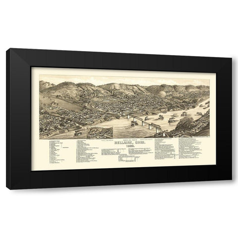 Bellaire Ohio - Beck 1882 Black Modern Wood Framed Art Print by Beck
