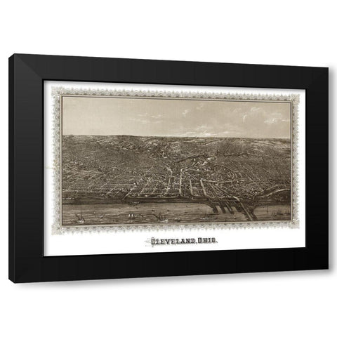 Cleveland Ohio - Vogt 1887 Black Modern Wood Framed Art Print with Double Matting by Vogt
