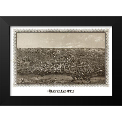 Cleveland Ohio - Vogt 1887 Black Modern Wood Framed Art Print by Vogt
