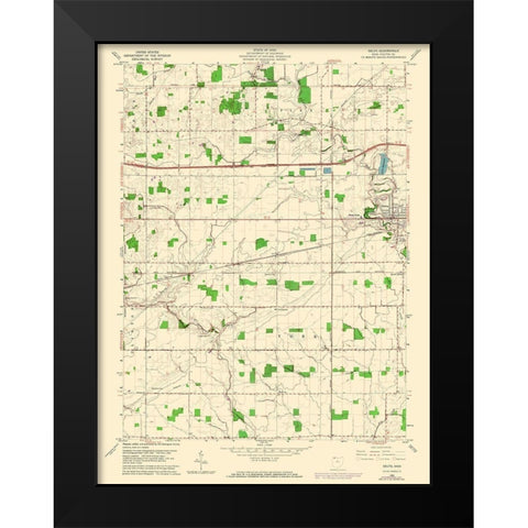 Delta Ohio Quad - USGS 1960 Black Modern Wood Framed Art Print by USGS