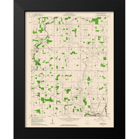 Denmark Ohio Quad - USGS 1961 Black Modern Wood Framed Art Print by USGS