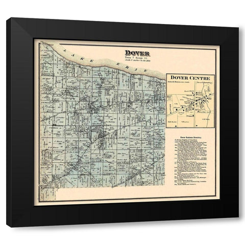Dover Ohio Landowner - Titus 1876 Black Modern Wood Framed Art Print by Titus