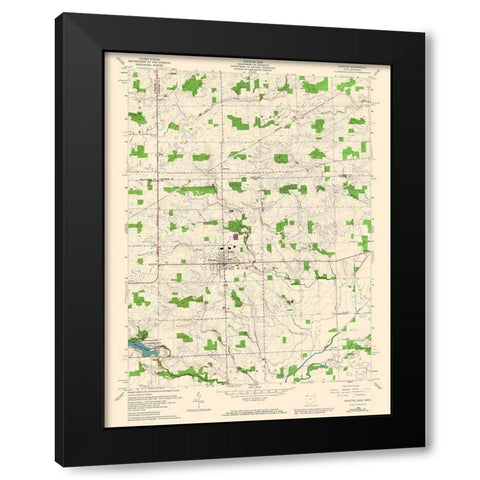 Fayette Ohio Quad - USGS 1960 Black Modern Wood Framed Art Print by USGS