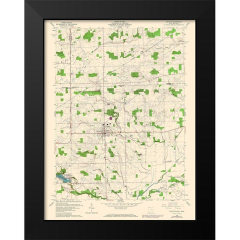Fayette Ohio Quad - USGS 1960 Black Modern Wood Framed Art Print by USGS