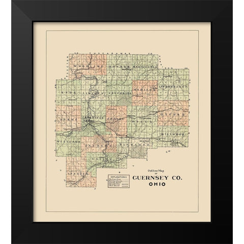Guernsey Ohio - 1902 Black Modern Wood Framed Art Print by Unknown