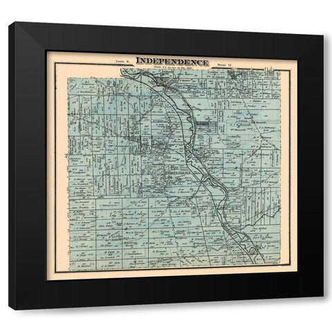 Independence Ohio Landowner - Titus 1874 Black Modern Wood Framed Art Print with Double Matting by Titus