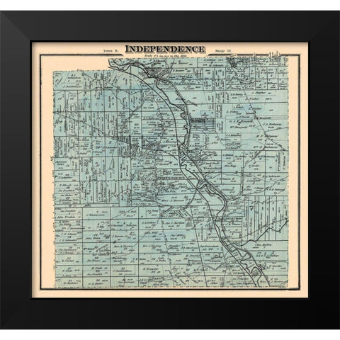 Independence Ohio Landowner - Titus 1874 Black Modern Wood Framed Art Print by Titus