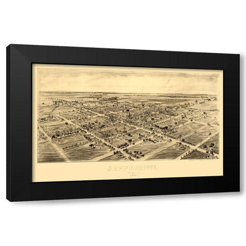 Jefferson Ohio - Fowler 1901 Black Modern Wood Framed Art Print by Fowler