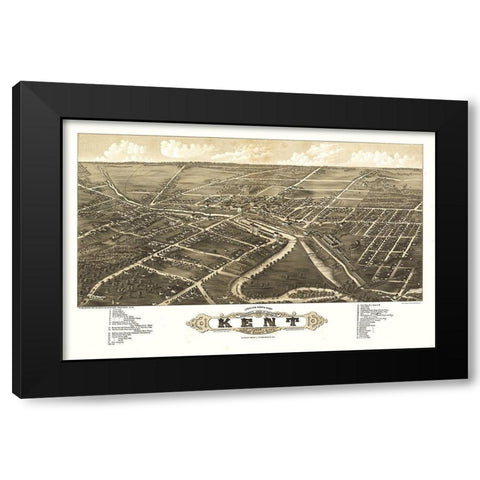Kent Ohio - Stoner 1882 Black Modern Wood Framed Art Print by Stoner