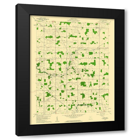 Lykens Ohio Quad - USGS 1960 Black Modern Wood Framed Art Print with Double Matting by USGS