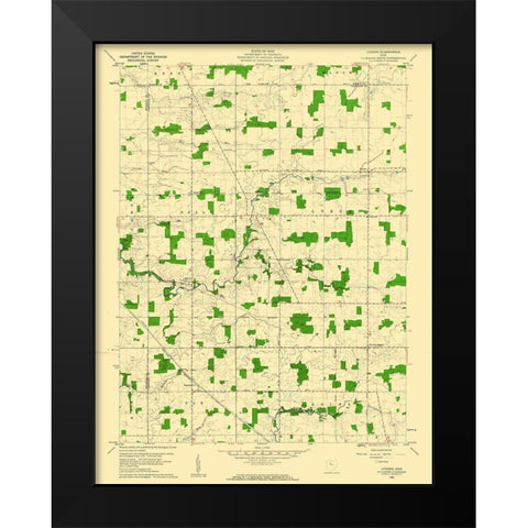 Lykens Ohio Quad - USGS 1960 Black Modern Wood Framed Art Print by USGS