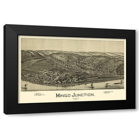Mingo Junction Ohio - Moyer 1899 Black Modern Wood Framed Art Print by Moyer