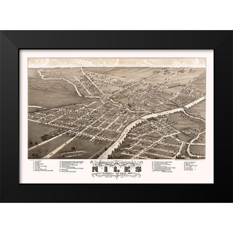 Niles Ohio - Stoner 1882 Black Modern Wood Framed Art Print by Stoner
