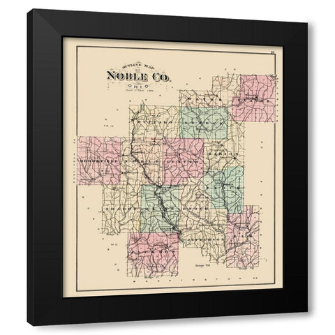 Noble Ohio - Wall 1876 Black Modern Wood Framed Art Print with Double Matting by Wall