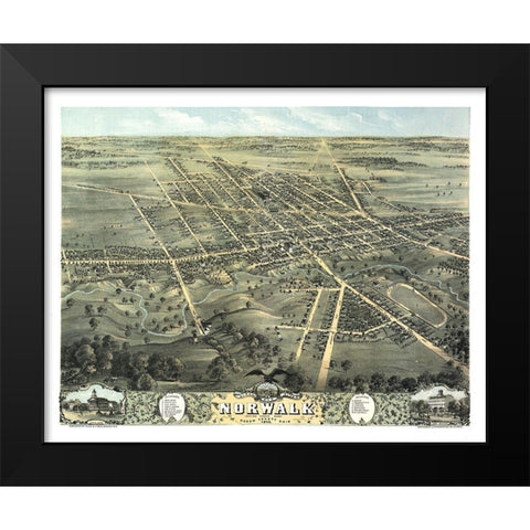 Norwalk Ohio - Stoner 1870 Black Modern Wood Framed Art Print by Stoner