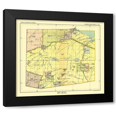 Ohio - Detail - Hoen 1896 Black Modern Wood Framed Art Print by Hoen