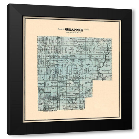 Orange Ohio Landowner - Titus 1876 Black Modern Wood Framed Art Print with Double Matting by Titus