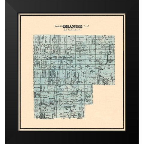 Orange Ohio Landowner - Titus 1876 Black Modern Wood Framed Art Print by Titus