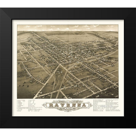 Ravenna Ohio - Ruger 1882 Black Modern Wood Framed Art Print by Ruger