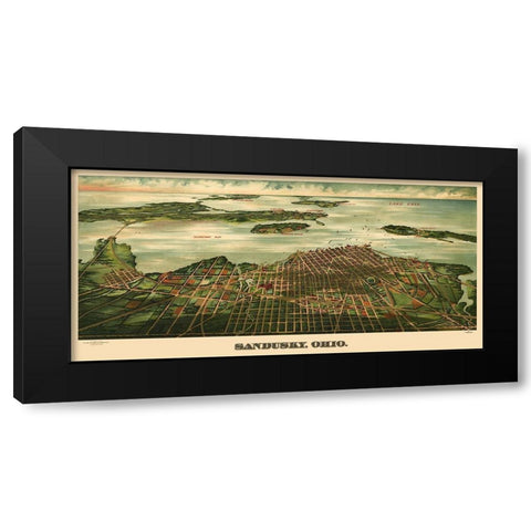Sandusky Ohio - Alvord 1898 Black Modern Wood Framed Art Print by Alvord