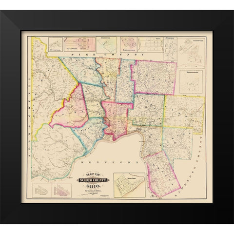 Scioto Ohio - Barton 1875 Black Modern Wood Framed Art Print by Barton