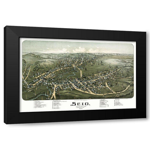 Scio Ohio - Fowler 1899 Black Modern Wood Framed Art Print with Double Matting by Fowler