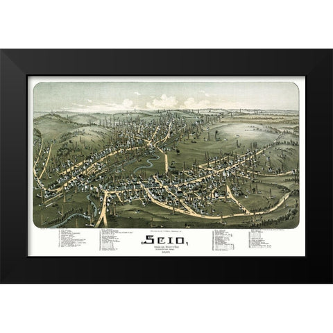 Scio Ohio - Fowler 1899 Black Modern Wood Framed Art Print by Fowler