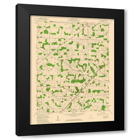 Shauck Ohio Quad - USGS 1961 Black Modern Wood Framed Art Print with Double Matting by USGS