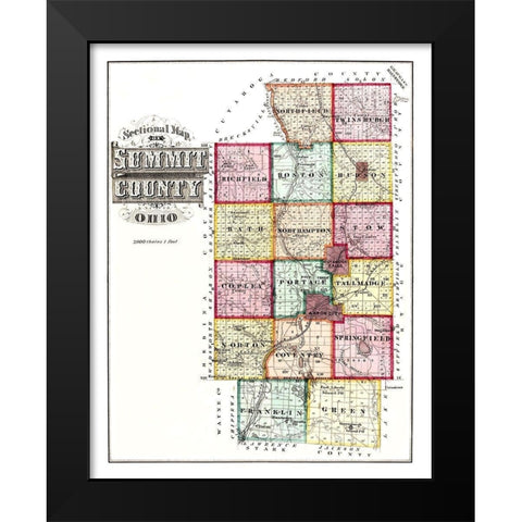 Summit Ohio - 1874 Black Modern Wood Framed Art Print by Unknown
