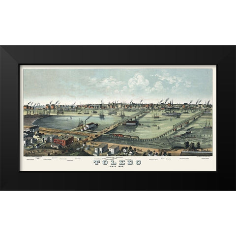 Toledo Ohio - Stoner 1876 Black Modern Wood Framed Art Print by Stoner
